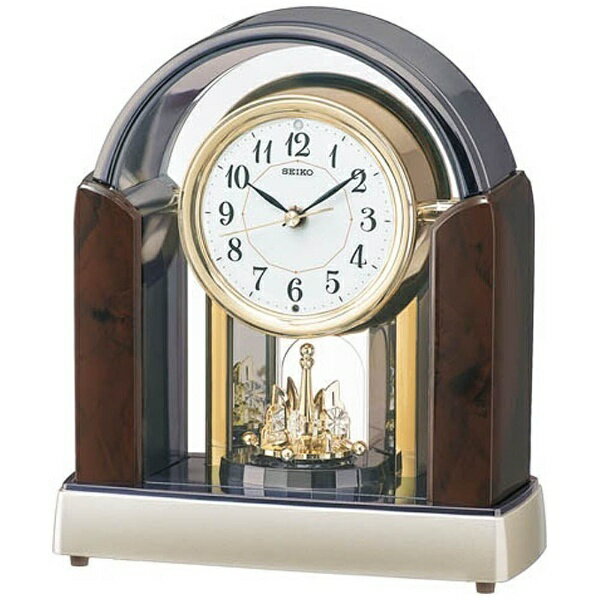 SEIKO｜セイコー 置き時計 【スタンダード】 濃茶マーブル模様 BY238B [電波自動受信機能有]