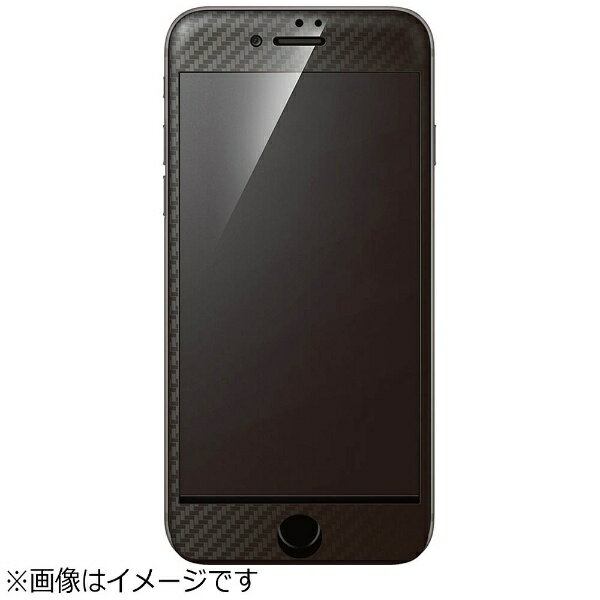DEFF｜ディーフ iPhone 7用　Hybrid 3D Glass Screen Protector カーボンカラー 0.21mm 表面用 透明クリアタイプ　カーボンブラック　DG-IP7G2FCABK