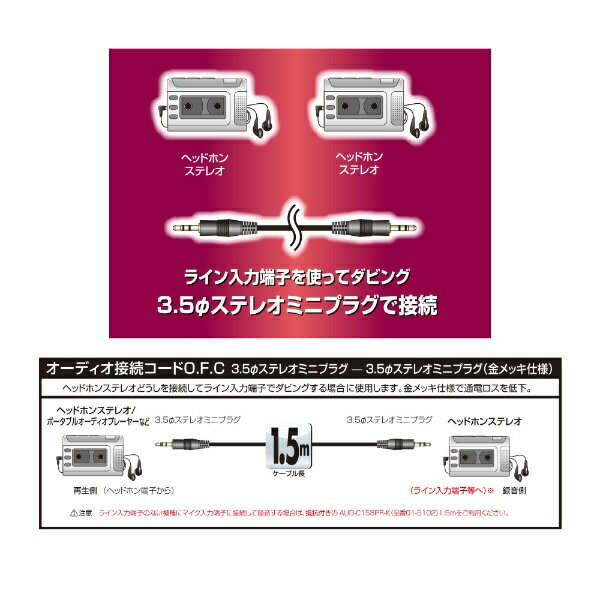 �������ŵ���OHM ELECTRIC AV������ 3.5���ƥ쥪�ߥ˥ץ饰 1.5m��AUDC15SPK AUD-C15SP-K