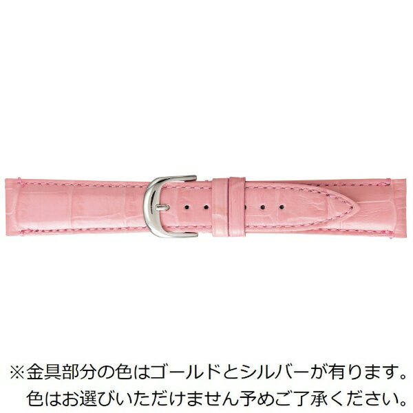 バンビ｜BAMBI 時計バンド 本革 型押し イタリアンカラー 裏ラバー かん幅20mm 美錠幅16mm【金具色指定不可】 エルセ ピンク SK006P0-S