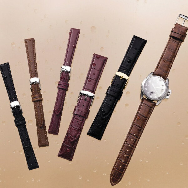 バンビ｜BAMBI 時計バンド 本革 スコッチガード 型押し（強力撥水） かん幅22mm 美錠幅20mm ネイビー BKM053DU