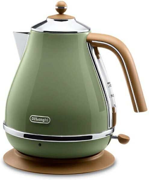 デロンギ　Delonghi 電気ケトル icona VINTAGE(アイコナ・ヴィンテージ) オリーブグリーン KBOV1200J-GR[KBOV1200J] [一人暮らし 単身 単身赴任 新生活 家電]