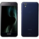 【送料無料】　シャープ　AQUOS　ネイビー　「SH-M04-AA」　Android6.0　5.0型・メモリ/ストレージ：2GB/16GB　nano×1　SIM...