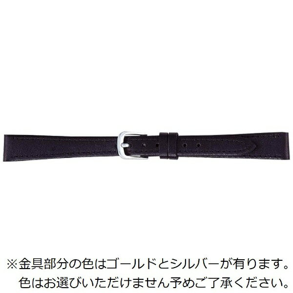バンビ|BAMBI 時計バンド 本革 スムース かん幅10mm 美錠幅8mm 【金具色指定不可】 ブラック BC745A-F