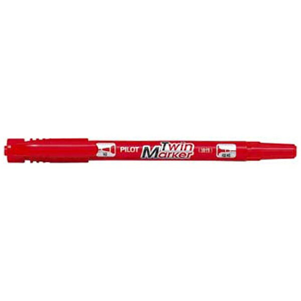 PILOT｜パイロット ツインマーカー 油性マーカー 細・極細 パック入 レッド P-MEF-12KEU-R