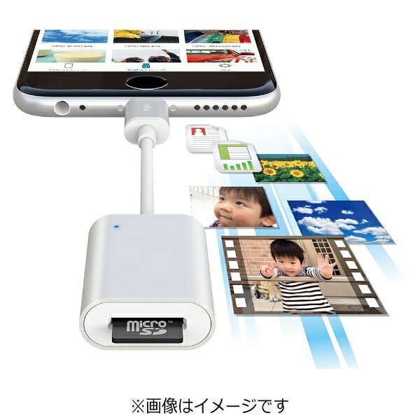 ラディウス｜radius iPhone／iPad／iPod touch対応［Lightning］　Lightning直結microSDカードリーダー 「i-Reader」　シルバー　AL-LMR11　MFi認証