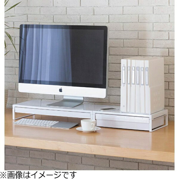 楽天ビック(ビックカメラ×楽天)のリヒトラブ｜LIHIT LAB. 机上台（引出し付き）＜幅390mm＞　白　A-7341-0[A73410]｜アングル2