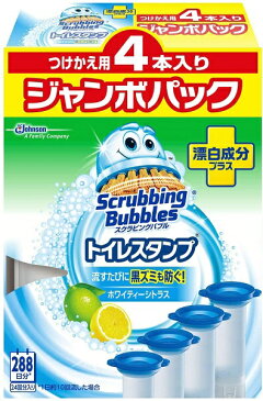 ジョンソン　Johnson ScrubbingBubbles（スクラビングバブル） トイレスタンプ 漂白成分プラス ホワイティーシトラスの香り つけかえ用ジャンボパック 38g×4本入り 〔トイレ用洗剤〕【rb_pcp】