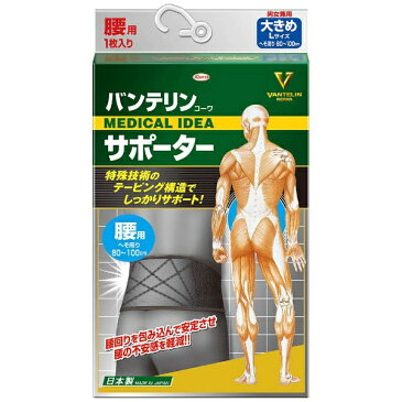 KOWA　興和 【バンテリンコーワサポーター】腰用 大きめサイズ ブラック