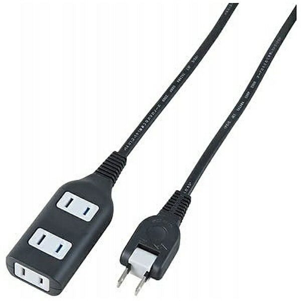 YAZAWA｜ヤザワ 耐トラ付タップ ブラック Y02S301BK [1.0m /3個口 /スイッチ無][Y02S301BK]