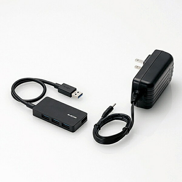 エレコム｜ELECOM U3HS-A420S USBハブ ブラック バス＆セルフパワー /4ポート /USB3.0対応 U3HSA420SBK 【rb_pcacc】