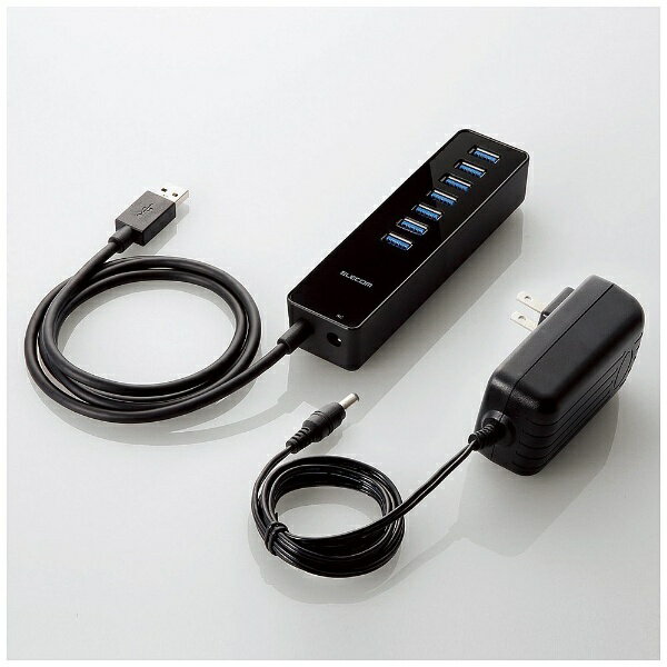 エレコム｜ELECOM U3H-T719S USBハブ ブラック セルフパワー /7ポート /USB3.0対応 U3HT719SBK
