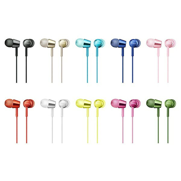 SONY｜ソニー イヤホン カナル型 MDR-EX155GQ グリーン [カナル型 /φ3.5mm ミニプ...