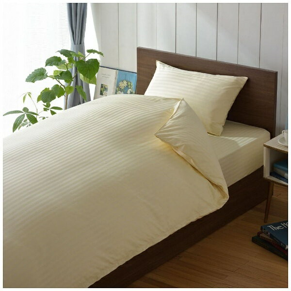 生毛工房｜UMO KOBO 【ボックスシーツ】サテンストライプ セミダブルサイズ(綿100%/120×200×30cm/ベージュ)[UMK37BSD BE]