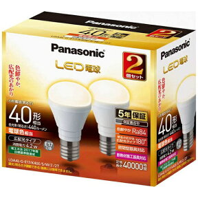 パナソニック｜Panasonic LDA4L-G-E17/K40E/S/W/2/2T LED電球　小形電球形 ホワイト [E17 /電球色 /2個 /40W相当 /一般電球形][LDA4LGE17K40ESW22T]