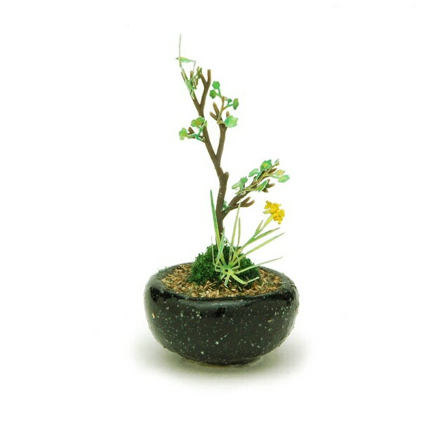 プラッツ｜PLATZ 【完成品】1/12 ザ 盆栽 丸鉢寄せ植え（黒） 【代金引換配送不可】