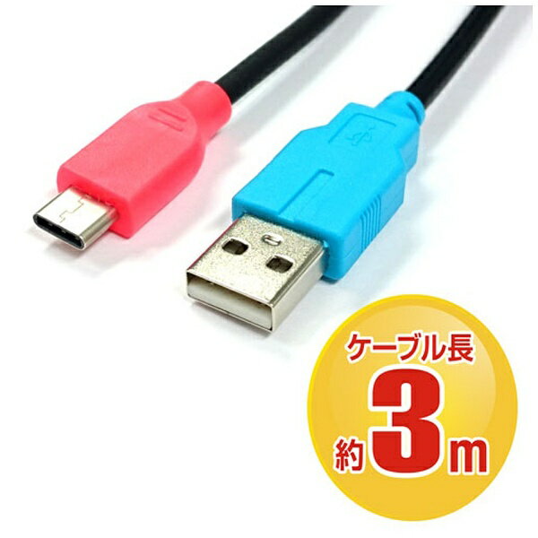 アクラス｜Aclass Switch用USB充電ケーブル （3m） USB-A（ブルー）、USB Type-C（レッド） SASP-0405