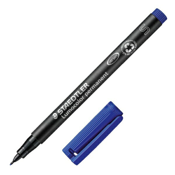 ステッドラー｜STAEDTLER ルモカラーペン 油性マーカー 超極細書きS（線幅 0.4〜0.45mm） ブルー 313-3