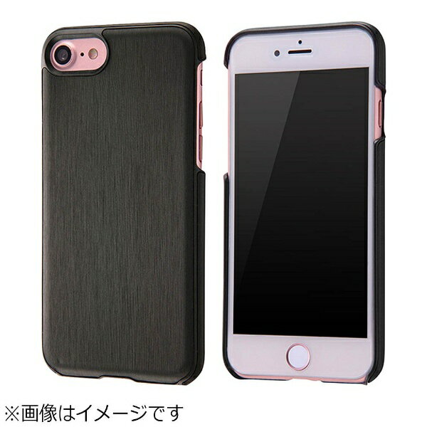 イングレム｜Ingrem iPhone 7用　ハードケース テクスチャー　ヘアライン　IN-P7LC10/B