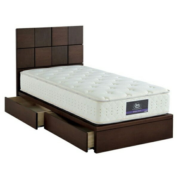Bed - Serta｜サータ 【フレームのみ】収納付き オークランド581(クィーン1サイズ/ミディアムウォールナット)【キャンセル・返品不可】 【代金引換配送不可】