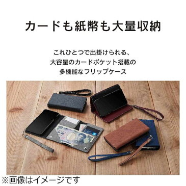 トリニティ iPhone X用　BillFold クラリーノ 手帳型 フリップノートカードケース シュリンク　ブラック　TRIP178BFTTSBK