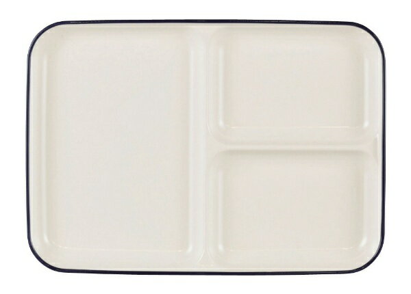 パール金属｜PEARL METAL 渕彩 クリーンコート角仕切皿 L K6335 ホワイト&ネイビー[K6335]