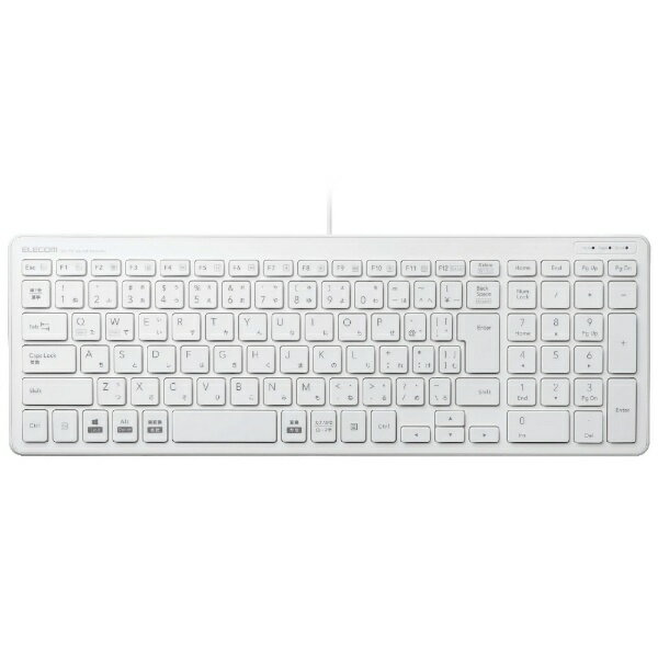 쥳ELECOM ܡ (Mac/Windows11б) ۥ磻 TK-FCP097WH [ͭ /USB]rb_ keyboard_cpn