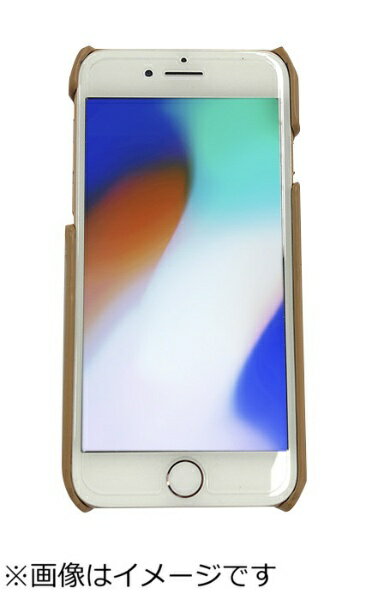 ウイルコム｜WILLCOM iPhone8専用背面本革ケースライトブラウン