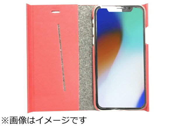 ウイルコム｜WILLCOM iPhoneX専用 手帳型 ラウンドブックケースレッド