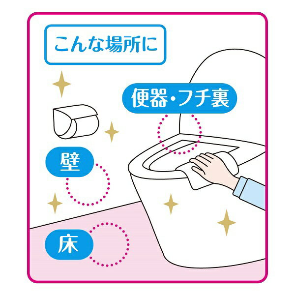 大王製紙｜Daio Paper elleair（エリエール） キレキラ！トイレクリーナー 1枚で徹底お掃除シート ハッピーローズ 本体 （10枚） 〔トイレ用掃除シート〕