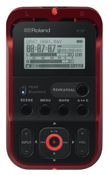 ローランド｜Roland R-07 ICレコーダー レッド [Bluetooth対応 /ハイレゾ対応][録音機 ボイスレコーダー 小型 高音質 長時間]