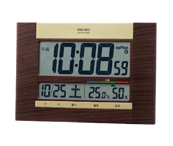 電波修正機能/カレンダー・温度・湿度表示/掛置き兼用スタンドつき/快適度表示