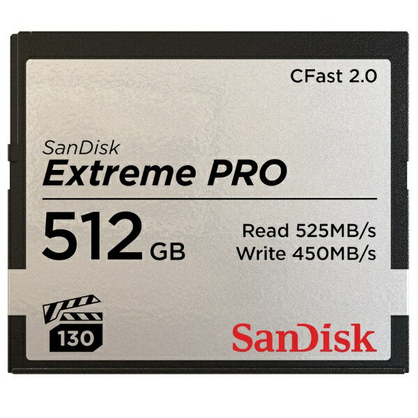 サンディスク｜SanDisk CFastカード ExtremePRO（エクストリームプロ） SDCFSP-512G-J46D [512GB][SDCFSP512GJ46D]