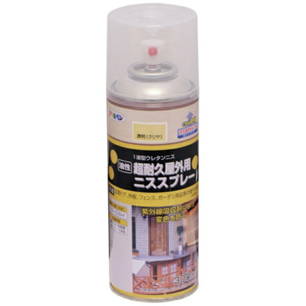 アサヒペン｜Asahipen 屋外用ニススプレー 300mL (透明 (クリヤ）)