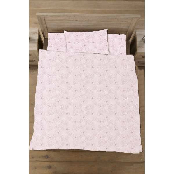 生毛工房|UMO KOBO 【ボックスシーツ】綿ローン リーフ シングルサイズ(綿100%/100×200×30cm/ピンク) [2]