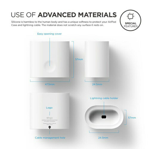 ELAGO�å��饴 AirPods�ѽ��ť������ CHARGINGSTATION White EL_APDSTSCCS_WH