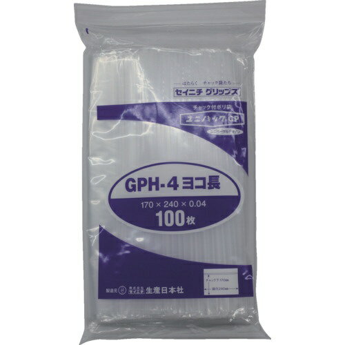 Bags - 生産日本社｜SEISANNIPPONSHA セイニチ　「ユニパックGP」H−4　ヨコ長　170×240×0．04　100枚