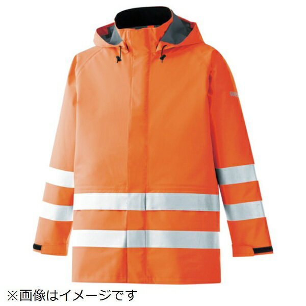 ミドリ安全|MIDORI ANZEN ミドリ安全 雨衣 レインベルデN 高視認仕様 上衣 蛍光オレンジ L