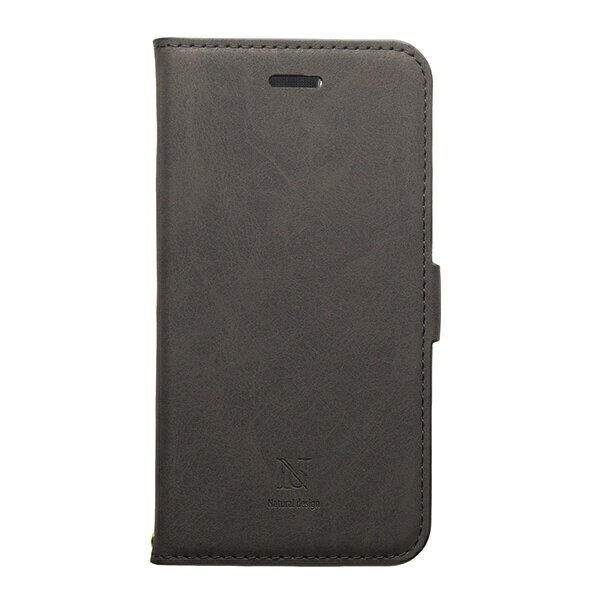 ナチュラルデザイン｜NATURAL design iPhone8／7／6s／6 （4.7） 本革風手帳型ケース ブラック