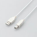 コネクタ形状：USB(A)オス - USB(B)オス 対応機種：USB(Aタイプ)端子を持つパソコン及びUSB(Bタイプ)端子を持つ機器 ケーブル長：1.0m 規格：USB2.0規格(HI-SPEEDモード)認証 対応転送速度：480Mbps(最大) プラグメッキ仕様：金メッキピン 2重シールド：○ ツイストペアケーブル(通信線)：○ カラー：ホワイト 環境配慮事項：EU RoHS指令準拠