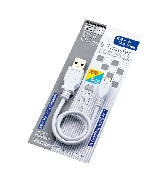 エコー金属｜ECHO KINZOKU USB 充電・転送ケーブル （0.3m・ホワイト） 1047092 [0.3m]