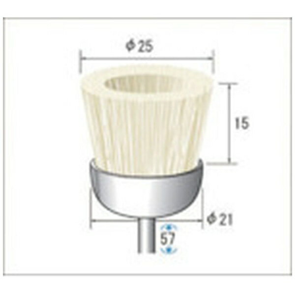 ナカニシ｜NAKANISHI ナカニシ 毛ブラシ カップ型 豚毛 1Pk袋=3本入 50257