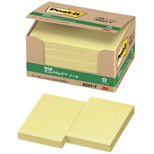 Label Paper - 3Mジャパン｜スリーエムジャパン ポスト・イット　75X50mm　100枚X10パッド　イエロー【rb_mmml】