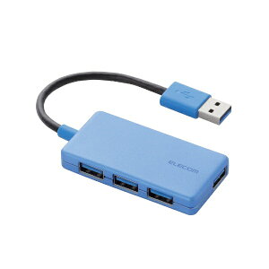 쥳ELECOM U3H-A416BX USB-Aϥ (Chrome/Mac/Windows11б) ֥롼 [Хѥ /4ݡ /USB3.0б][U3HA416BXBU]