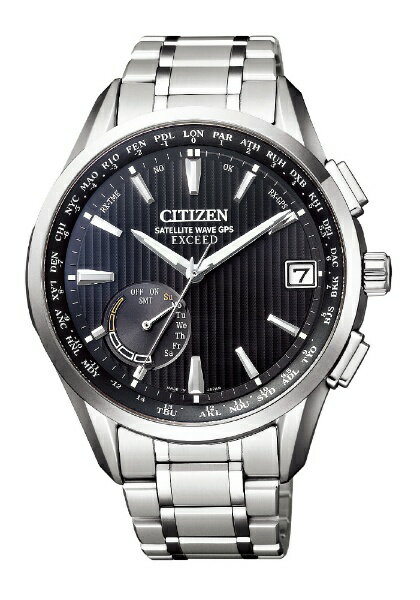 シチズン エクシード 腕時計（メンズ） シチズン｜CITIZEN エクシード エコ・ドライブ GPS衛星電波時計 CC3050-56F ブラック