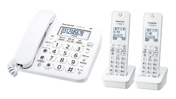 パナソニック　Panasonic VE-GZ21DW 電話機 RU・RU・RU（ル・ル・ル） ホワイト [子機2台 /コードレス][電話機 本体 VEGZ21DWW]