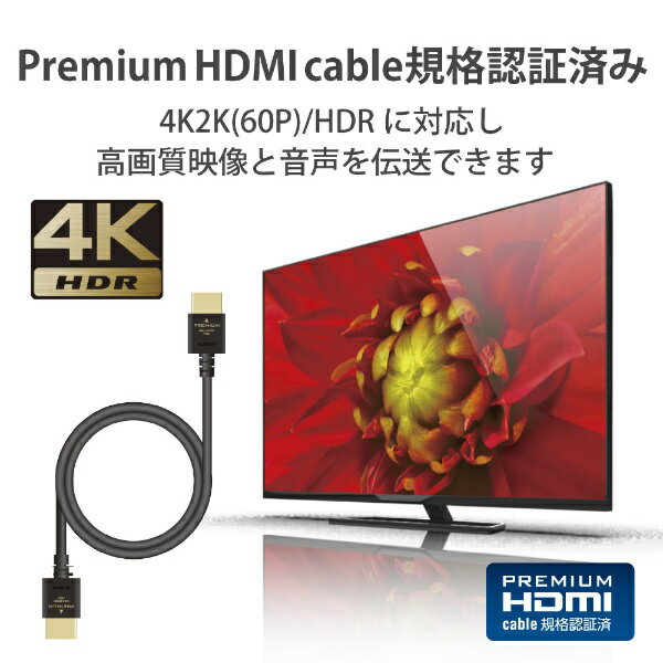 ELECOM｜エレコム HDMIケーブル ブラック DH-HDP14EY15BK [1.5m /HDMI⇔HDMI /イー...