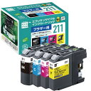 エコリカ｜ecorica ECI-BR211-4P リサイクルインクカートリッジ【ブラザー用 LC211-4PK互換】 4色セット ECIBR2114P 【rb_pcp】