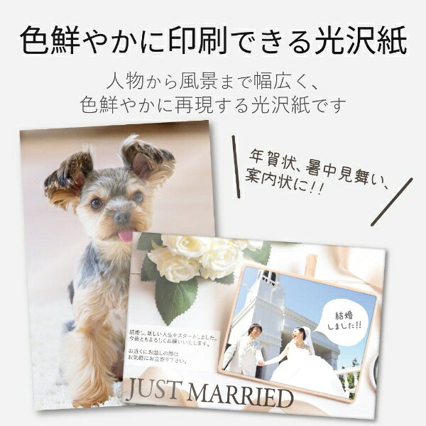 楽天ビック(ビックカメラ×楽天)のELECOM｜エレコム 光沢はがき 100枚入り 高画質プリント対応 年賀状・暑中見舞い用 エプソンプリンタ対応 ホワイト EJH-EGNHシリーズ ホワイト EJH-EGNH100[EJHEGNH100]｜アングル3