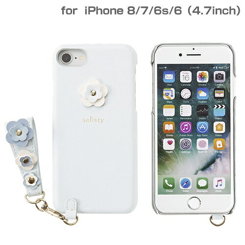HAMEE　ハミィ iPhone SE（第2世代）4.7インチ/ iPhone 8/7/6s/6専用 salisty（サリスティ）P フラワースタッズ ハードケース（ペールブルー）P-HC002C 276-895610